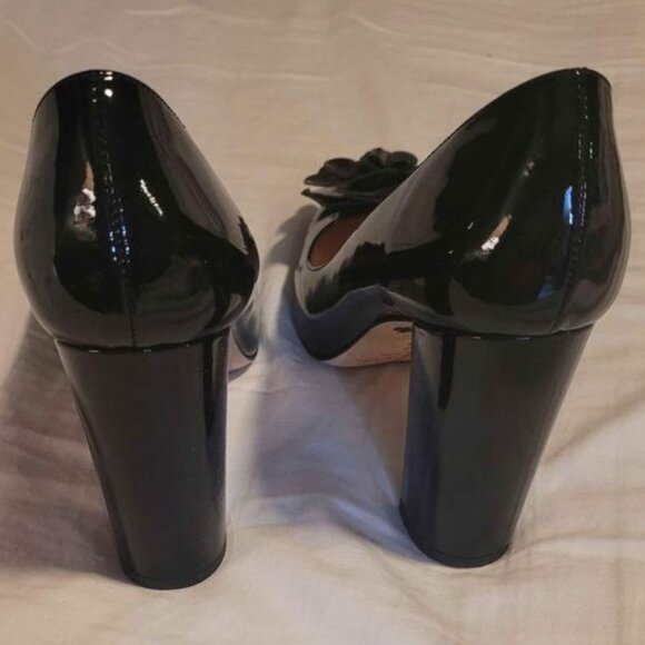 Kate Spade Pixanne Too Black Patent Leather Block Heel - Picture 2 of 6